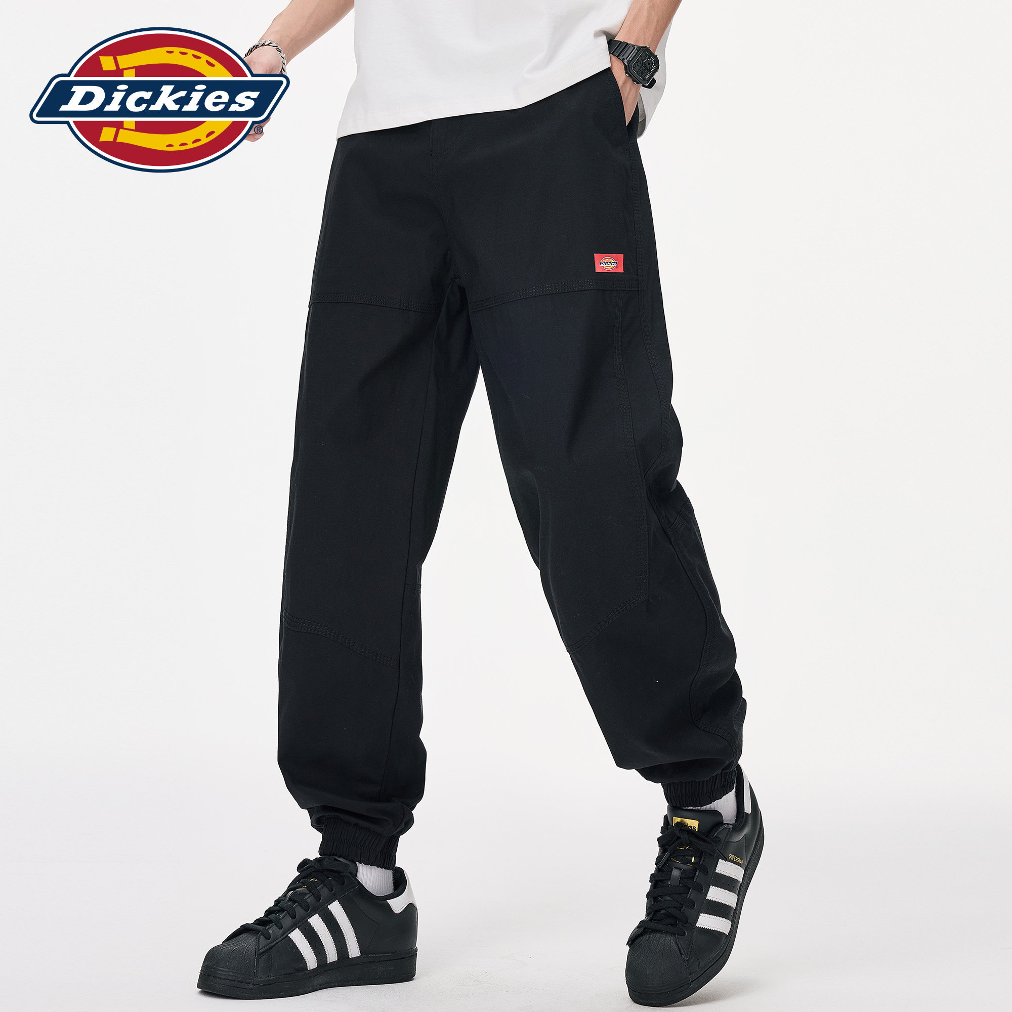 Dickies帝酷适美式拼接松紧腰休闲裤男士秋季直筒工装束脚长裤子M