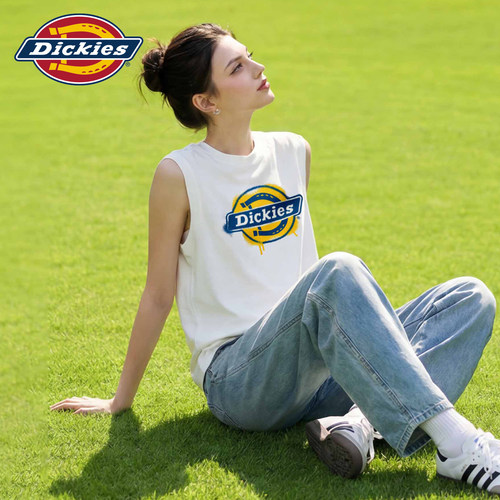 Dickies白色印花背心女夏新款