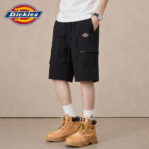 Dickies帝酷适黑色工装短裤子男夏季薄款多口袋宽松休闲五分中裤M