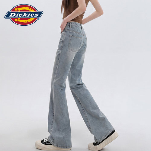 Dickies帝酷适水洗微喇牛仔裤女Y