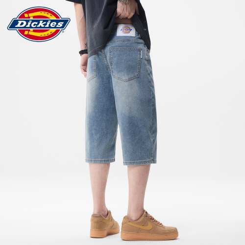 Dickies美式直筒牛仔七分短裤