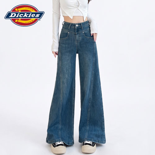Dickies帝酷适高腰微喇牛仔裤女Y