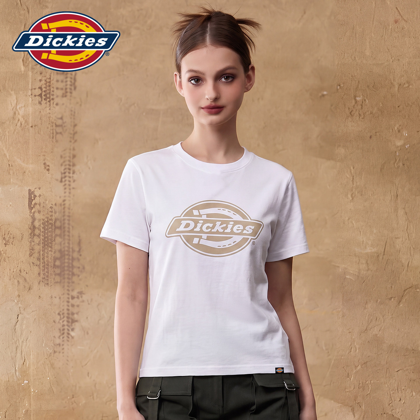 Dickies抗菌正肩宽松短袖T恤女图片