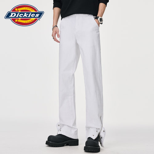 Dickies帝酷适直筒微喇牛仔裤男生美式街头侧边拉链铆钉开叉长裤M