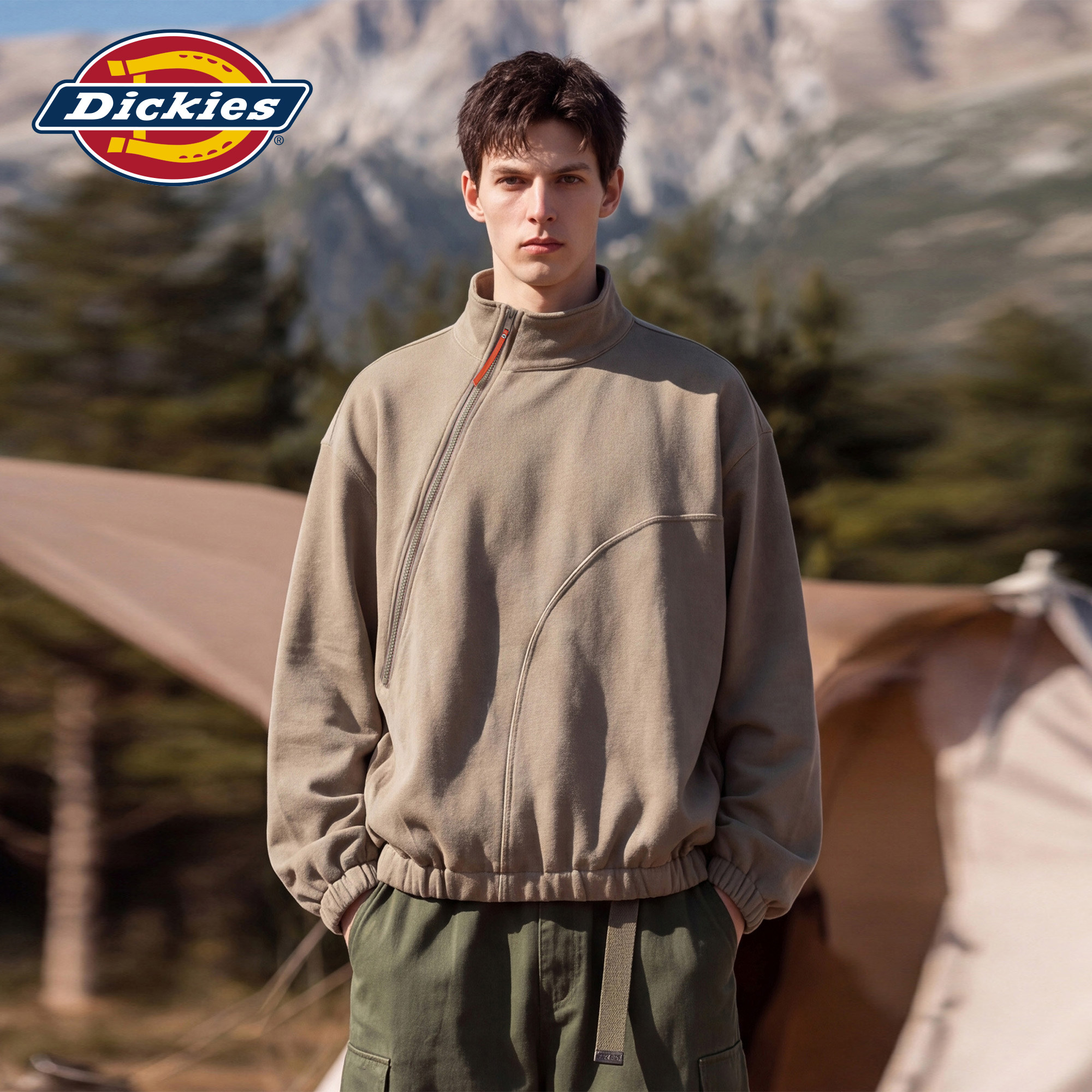 Dickies男士秋季半拉链立领卫衣图片