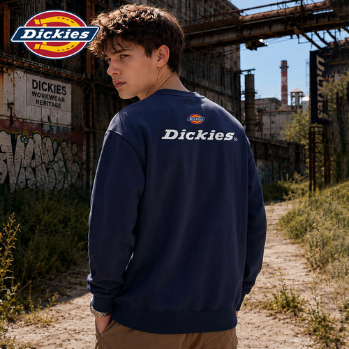 Dickies创意印花圆领套头卫衣