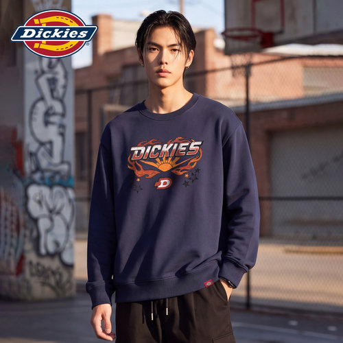 Dickies男秋季美式印花圆领卫衣