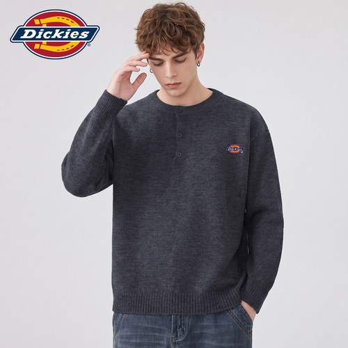 Dickies慵懒风亨利领针织毛衣