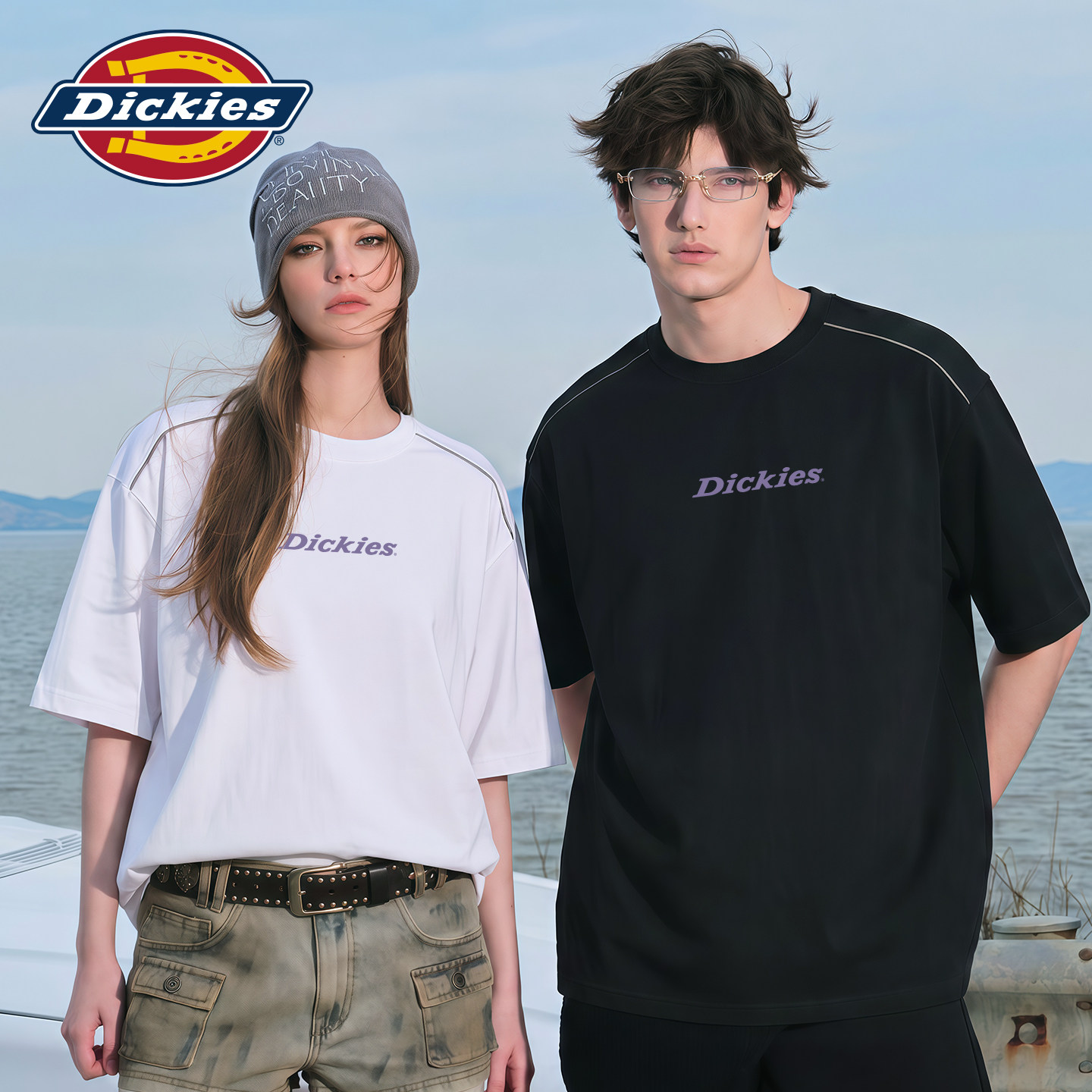 Dickies速干冰丝短袖男款潮牌宽松情侣装薄款透气运动圆领体恤衫A