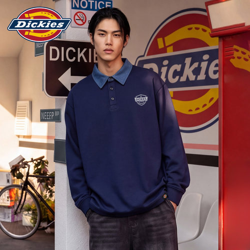 Dickies男秋季美式宽松翻领卫衣