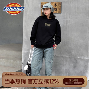 Dickies帝酷适26秋冬款德州灵感印花圆领运动风卫衣毛圈内里男女J
