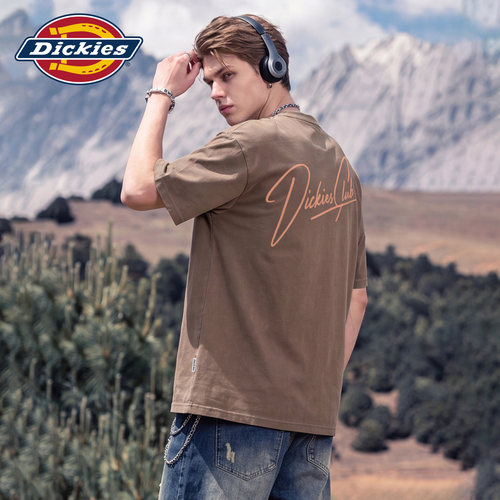 Dickies帝酷适美式字母印花纯棉短袖T恤男夏季潮牌休闲圆领上衣M