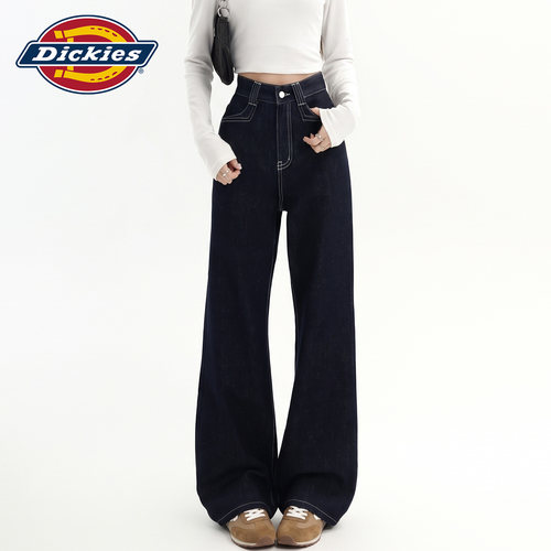 Dickies帝酷适高腰微喇牛仔裤女