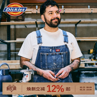 背带连体裤 Dickies帝酷适春秋高个子显瘦宝藏背带裤 复古牛仔工装
