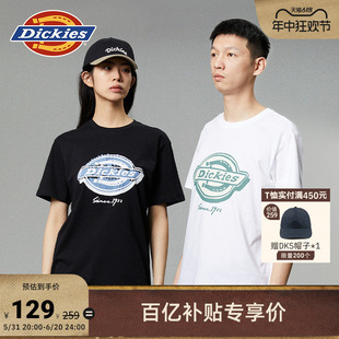 T恤内搭 圆领短袖 常规休闲大logo男女情侣同款 Dickies24春夏新款