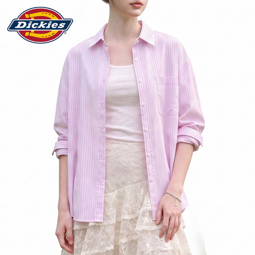 Dickies帝酷适粉红色条纹衬衫女Y
