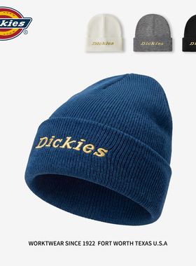 Dickies帽子男款保暖冷帽秋冬季针织帽显脸小方圆脸含羊毛男女款N