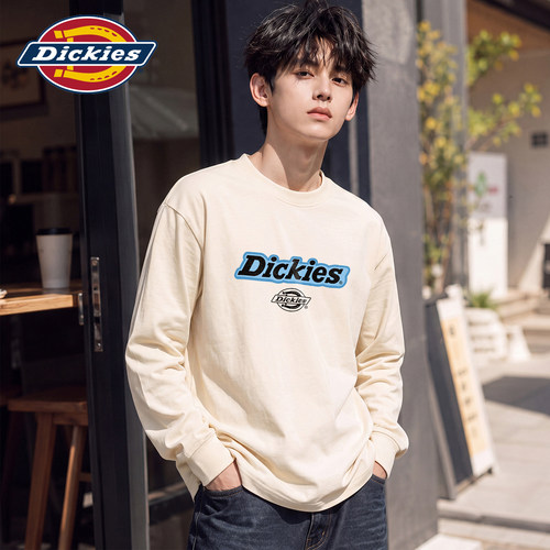 Dickies印花圆领套头长袖T恤衫