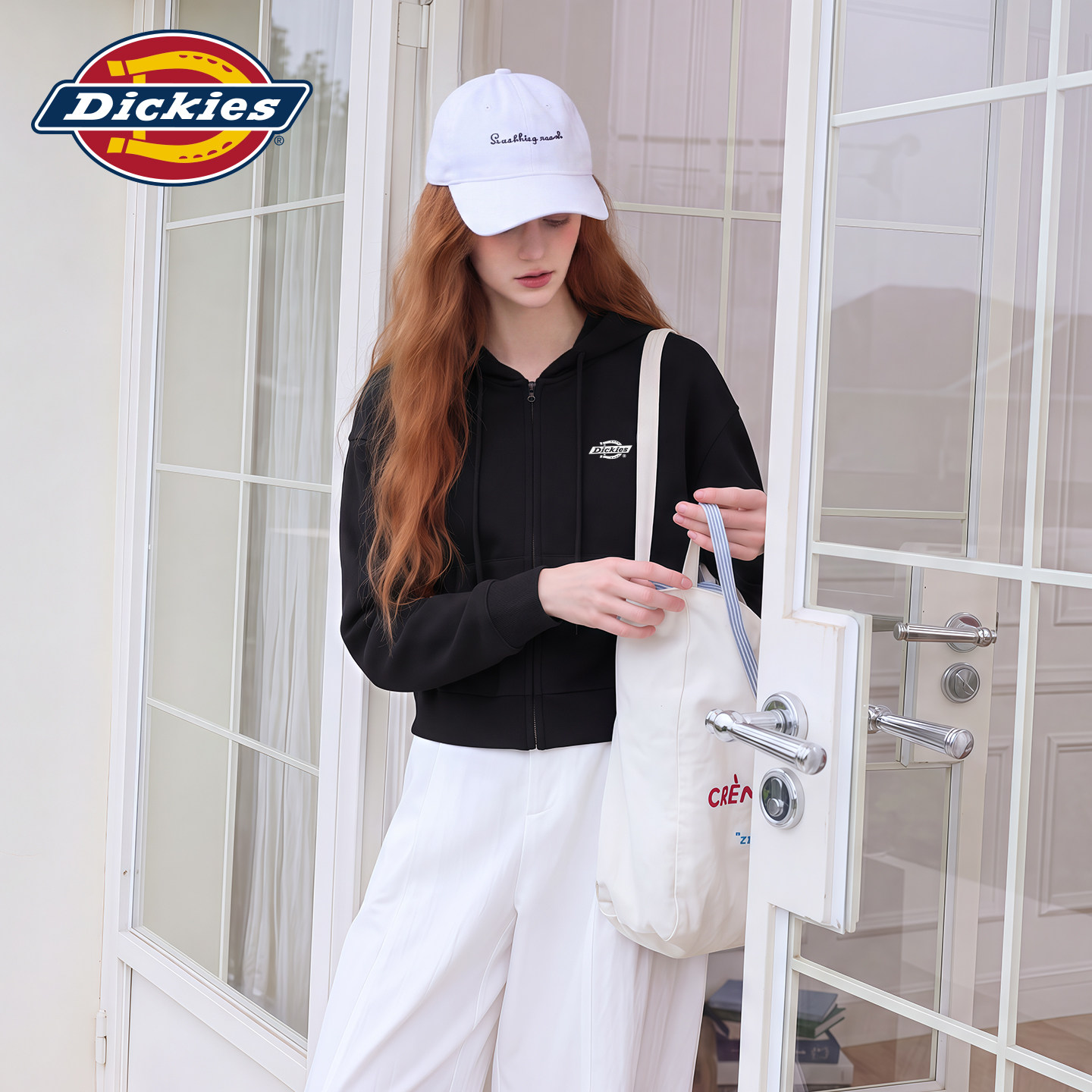 Dickies休闲短款开衫连帽卫衣女图片