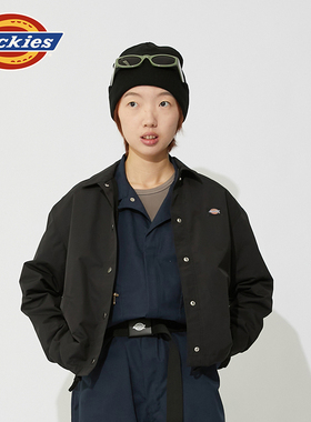 Dickies帝酷适小LOGO休闲翻领女式教练夹克网状内里春秋季外套女J