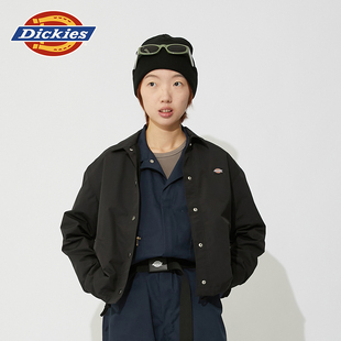 Dickies帝酷适小LOGO休闲翻领女式 外套女J 教练夹克网状内里春秋季
