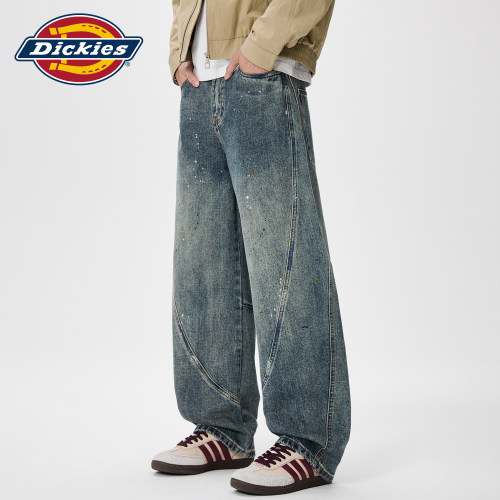 Dickies美式水洗做旧弯刀牛仔裤