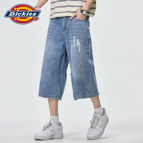 Dickies复古七分牛仔裤男款夏季