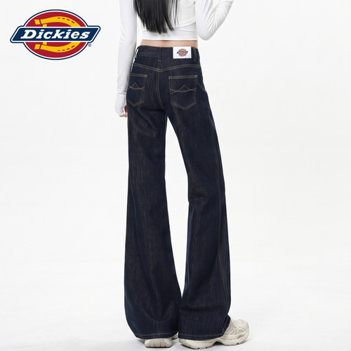 Dickies帝酷适深蓝色微喇牛仔裤Y