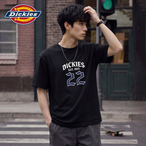 Dickies帝酷适青少年纯棉短袖T恤男夏美式字母数字印花半袖上衣M