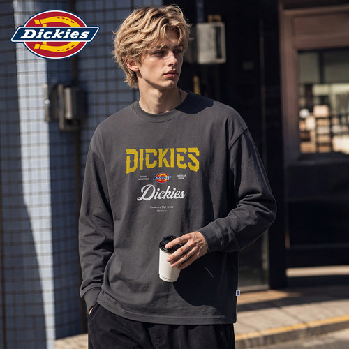 Dickies创意字母印花套头长袖T恤