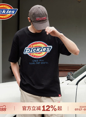Dickies帝酷适26夏新经典大三色logo印花短袖T恤男女情侣上衣YHJ