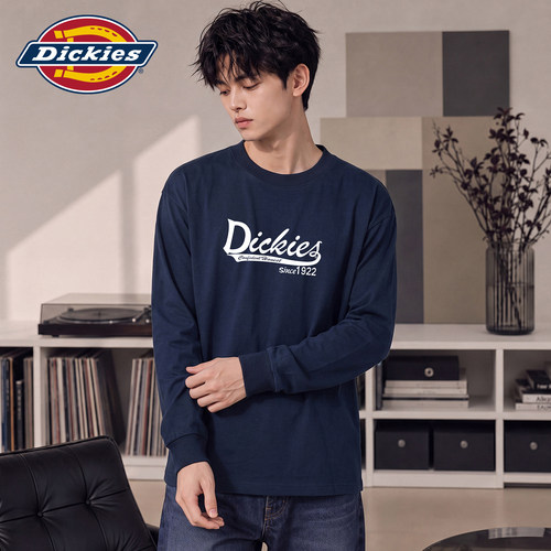 Dickies美式创意字母印花长袖T恤