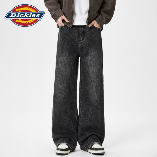 Dickies帝酷适美式阔腿拖地牛仔长裤男秋季高街复古宽松直筒裤子M