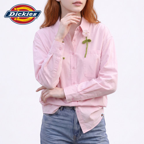 Dickies帝酷适粉红色纯棉衬衫女Y