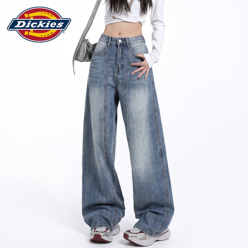 Dickies帝酷适高腰阔腿牛仔裤女Y