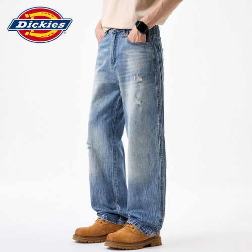 Dickies新款美式做旧直筒牛仔裤