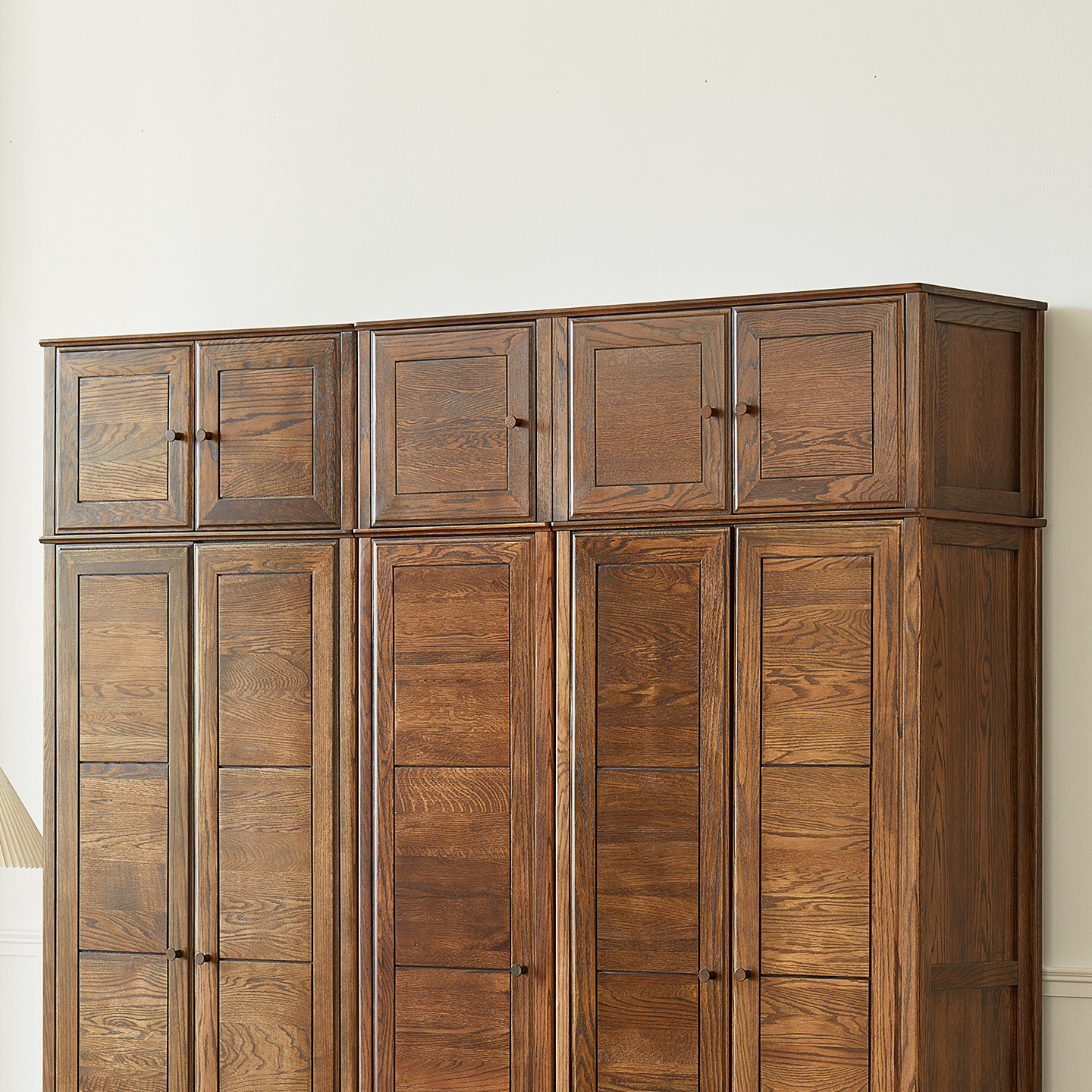 优木家具北美橡木衣柜顶柜储物柜顶箱柜全实木顶柜胡桃木色家具