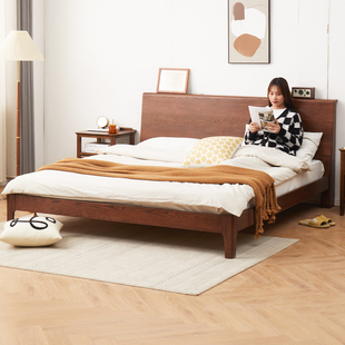 优木家具北美橡木床1.8米全实木床双人床1.5米卧室床北欧简约原木