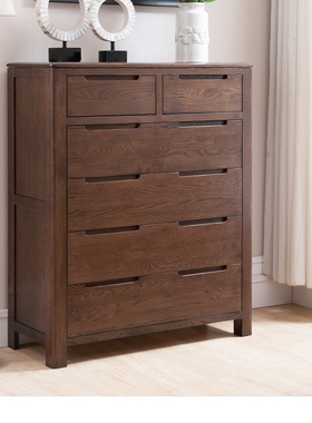 优木家具纯实木斗柜北美橡木七斗柜实木斗柜储物柜边柜北欧简约