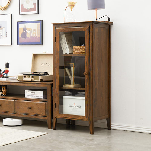 北欧简约北美红橡木全实木边柜