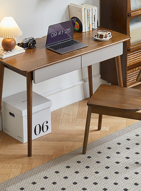 优木家具全实木书桌1.2米白蜡木1.4米书桌写字桌办公桌电脑桌北欧