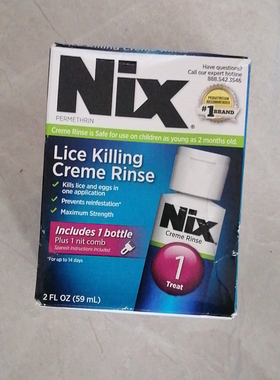 现Nix Nix Lice Treatment Creme Rinse And Nit Removal Comb