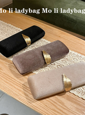 名媛高级感金叶气质晚宴手拿包女宴会晚装包包旗袍搭配晚礼服小包