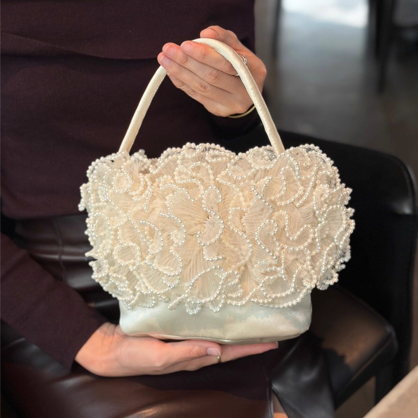 复古纯手工珍珠小众设计高级感花朵手提包女菜篮子水桶包斜挎包,箱包皮具/热销女包/男包,通用款女包,淘宝优惠券,粉丝福利购,淘宝优惠卷