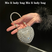 2024新款 欧美复古流行口红包爱心包高级感迷你包镶钻时尚 链条包包