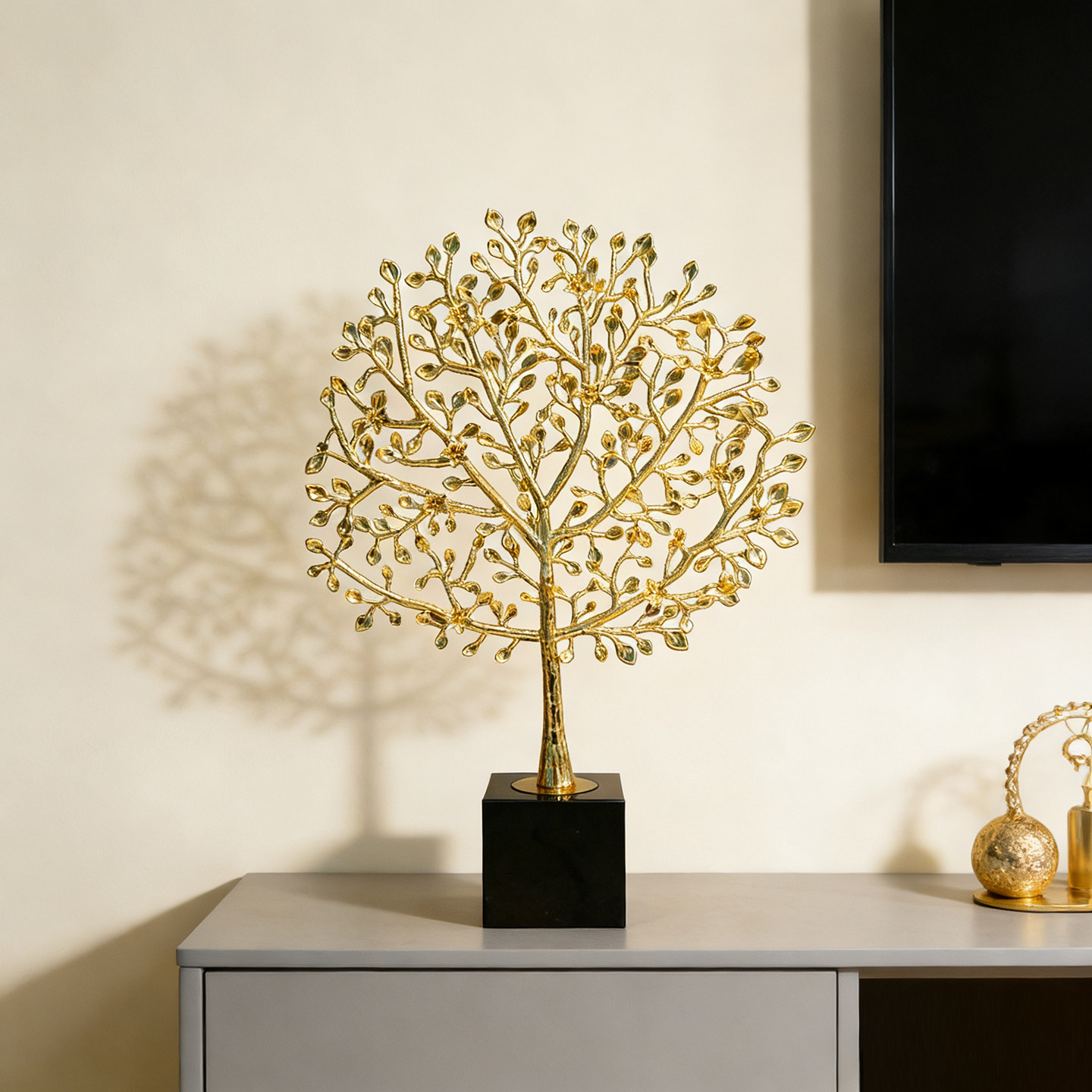 轻奢金色发财树电视柜桌面摆件办公室餐厅酒柜招财装饰品高级感,家居饰品,国学摆件,淘宝优惠券,粉丝福利购,淘宝优惠卷