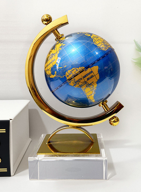 轻奢地球仪摆件设计师办公室酒柜客厅装饰品新房乔迁新居工艺品