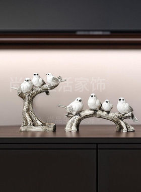 小鸟摆件家居桌客厅玄关树脂简约