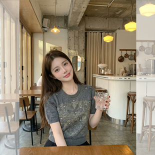 钟菲菲春款2026新款女装针织chic气质上衣短袖高端小资独特漂亮