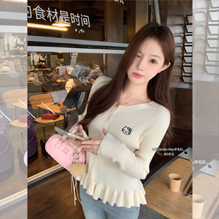 钟菲菲毛衣女2026新款秋冬高级感条纹宽松针织开衫内搭可外穿羊毛